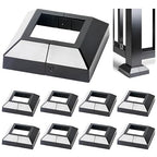 8pcs 2.5"x2.5" (Actual: 2.5"x2.5") Aluminum Deck Post Base Cover, for Railings, Stairs, Patios, Porches, Split Deck Post Skirt (Black)
