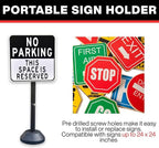 6 Pack Portable Sign Pole, 41" Tall Sign Holder Stand with Water-Fillable Base, Easy Sign Replacement, Indoor Outdoor Display Stand (Signs Not Included)