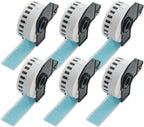 BETCKEY - Continuous Length Labels Replacement for Brother DK-2214 (0.47 in x 100 ft), Compatible with Brother QL Label Printers [6 Rolls/Continuous Labels, Light Blue]