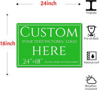 Custom Sign, personalized metal sign，Aluminum Weatherproof Metal Sign Multiple Sizes, Large, 24 * 18, reflective,Business, Workplace, office, Home, Delivery Signs(24 * 18 Inch)