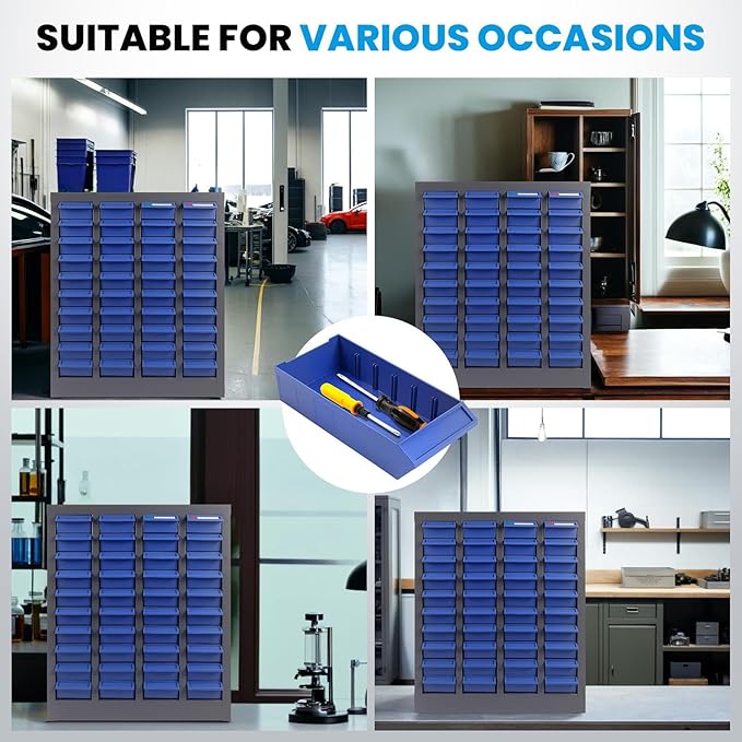 Nut and Bolt Storage Cabinet with ABS Drawer,Steel Small Parts Storage Organizer,25" H X 9" D X21 W Screw Organization for Garage Hardware,Nails,Fastener,Bolts,Nuts,and More (40 ABS Drawers)