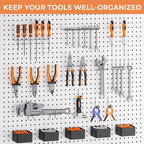 INCLY 278PCS Pegboard Accessories Organizer Kit, Peg Board Hooks Assortment with Bins for Organizing Various Tools, Fit 1/8 or 1/4 inch Pegboard for Hanging Storage, Garage Wall Attachments