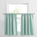 PONY DANCE Aqua Blue Window Curtains 36 inch Length, Thermal Insulated Blackout Kitchen Curtains for Small Window, Short Black Out Drapes for RV Camper(2 Panels Set, Aqua, 42 inches Wide)