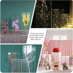 Vincidern 6pcs Acrylic Pedestal Stand for Party, Clear Lucite Square Display Pedestal for Flowers, Sculptures, Cake, Wedding, Events, Art Gallery, Party Decor 31.5*11.8''(2*L), 27.6*11.2''(2*M), 23.6*10.2''(2*S)