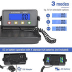 Surmountway Industrial Shipping Scale with Anti-Slip Aluminium Platform, 11.8" x 11.8" Black Portable Digital Postal Scale 440lbs for Shipping Packages Luggages with Tare/Count/Auto-Off Functions