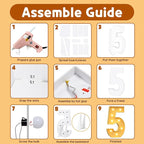 imprsv 3FT Light Up Mosaic Numbers for 15th & 50th Birthdays, Anniversary Party Decor, Pre-Cut Foam Board Kit