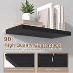 12 Inch Deep Floating Shelves for Wall 3 Pack Floating Shelfs Large Storage Space Wall Decor Display Shelf for Bathroom Living Room Bedroom Kitchen 30" W x 12" D x 1.2" H Black