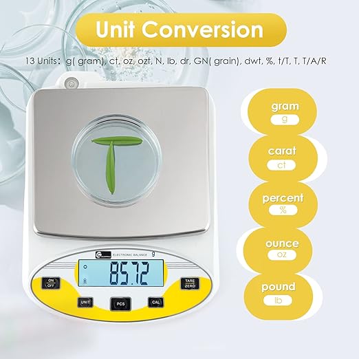 CGOLDENWALL High Precision Lab Scale Laboratory Analytical Electronic Balance Digital Precision Scale Pharmacy Jewelry Scale 110V Calibrated(1000g, 0.01g)