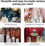 3PC Cylinder Pedestal for Party, Large White Cake Stand, Pedestal Display Plinth Pillars for Wedding Ceremony Birthday Party Art Decor--35.4''(L),29.5''(M),23.6''(S)