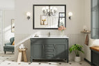 48x36 Inch Black Bathroom Mirror for Wall, Thick Metal Framed Rectangle Mirrors for Over Sink, Bedroom, Living Room, Entryway, Anti-Rust, HD Tempered Glass