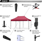 ABCCANOPY Patio Pop Up Canopy Tent 10x20 Commercial-Series(Burgundy)
