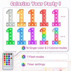 Marquee Numbers 28th Birthday Decoration: Colorful 3FT Large Light Up 28 Year Old Birthday Decorations Anniversary Backdrop Cardboard Sign 18 Colors Number 28 Mosaic Balloon Frame