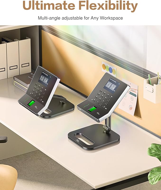 NGTeco Adjustable Employee Time Clock Stand, Universal Holder for W2, TC2, TC3, TC7, Anti-Slip Rubber Base, Sturdy & Flexible Design for Workplace Check-Ins