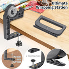 Tabletop Gift Wrapping Tool with Tape Dispenser & Cutter–2 Pack Adjustable Wrapping Paper Table Clamps with 2 Tapes–Perfect for Christmas, Holidays, and Crafting