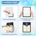 Magnetic Sign Holder 8.5 x 11 Inches Self-Adhesive Magnetic Display Frame 24 Pack Magnet Sign HoldersPicture Frame Document Holder for Wall, Window, Classroom, Office, Poster Store(The back is self-adhesive)