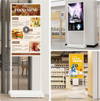 32 inch Digital Signage Kiosk LCD Advertising Display Menu Displays Indoor Floor Standing Vertical Poster White 2+32GB 2K 700nits Android OS with USB