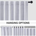 Hiasan Room Divider Curtains Patio Sliding Door Blackout Curtain Privacy Room Thermal Insulated Noise Reduction Panel with Back Tab & Rod Pocket for Bedroom Partition(80 x 84 Inches, Greyish White)