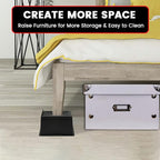 Bed Risers 4 Inch Heavy Duty, Oversized Furnitures Risers 4 inch Support 6000 lbs, Bed Table Rising Blocks, Fits for Couch, Sofa, Chair, Furniture Lifts, 4" 4 Pack