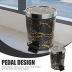 Unomor Pedal Trash Bin with Lid for Home Kitchen Bathroom Plastic Garbage Can for Waste Sorting Step Garbage Container for Office Living