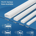 136in Cord Hider for Wall Mount TV, White Wire Covers for 1 Mini Cords, YCLYC 8Pack Cable Hider Kit, Paintable Power Wall Cord Cover, Wire Hiders for TV on Wall Cable Raceway - L17in W0.6in H0.36in