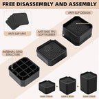 Furniture Risers Bed Risers - Rectangular Adjustable Block Riser for Raising 1.5-3 in. & 4.3 in. Beds, Tables, Sofas, Refrigerators, Washers - Up to 4,000 Pounds (Black, Two Layers 3inches)
