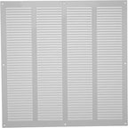 Repa Market Air Vent Cover 16x16 Inch (Outer Dimensions) White Galvanized Steel Louvered Grill Cover with Mesh Screen/Wall or Ceiling Vent/HVAC Register for Indoor and Outdoor Ventilation
