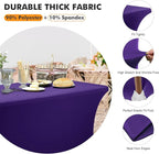SEPARO 2 Pack 6 Ft Dark Purpe Spandex Table Cover Fitted Rectangular Tablecloth Stretchable Fabric Table Cloth 6 ft Wrinkle-Free for Party Tradeshows Banquet Weddings Cocktail