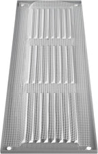 Repa Market 12x4 Inch Air Vent Cover/Gray Galvanized Steel Louvered Grill Cover with Mesh Screen/Wall or Ceiling Vent/Durable Flush Mount HVAC Register for Indoor and Outdoor Ventilation