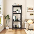 Garage Shelving Units, Heavy Duty 4-Tier Storage Shelves, Metal Adjustable Storage Rack, Steel Shelves, 2750 lbs Capacity, Industrial Shelving for Heavy Tools (Black, 4TIER 9.8"D×15.7"W×44"H, 4TIER)