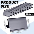 100 Pcs Wire Shelf Label Holders Plastic Wire Rack Clips 3 x 1.25 Inch Shelf Price Tags Compatible with Metro 1-1/4in Shelves for Shopping Mall Supermarket Store