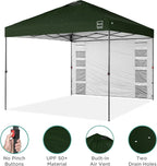 Best Choice Products 10x10ft Easy Pop Up Canopy w/Side Wall, 10 Pockets, Portable Carrying Case, 1-Button Setup, 4 Weight Bags - Dark Green