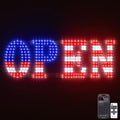 Open Sign for Business, 30"x10" Jumbo Open Sign with Timer and Remote Control, Dynamic Light Modes Led Signs for Storefront Window Bar Salon Cafes Retail Shops US Flag