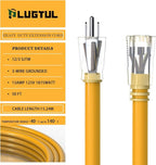 PLUGTUL 12 Gauge Extension Cord 50 Ft, Heavy Duty Outdoor Extension Cord Waterproof Lighted End SJTW, 3 Prong Grounded Plug for Safety, 15A 1875W, ETL Listed, Great for Garden and Home, Yellow