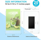 Magnetic Sign Holder, 8 1/2”×11” 20 Pack, Rigid Magnetic Document Holders Can be Used as Magnetic Picture Frame for Locker/Refrigerator, Ideal for Office,School,Home Children Artwor and Business etc