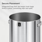EKO 16-Gallon Round Stainless Steel Open Top Trash Can, Large Commercial Waste Bin with Detachable Lid and Carrying Handle, Brushed Metal Garbage Bin for Home, Office, Restaurant, Restroom