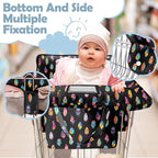 Shopping Cart Cover for Baby 2-in-1 High Chair Cover with Safety Harness Multifunctional Indian Colorful Feathers Cart Covers for Babies Soft Padded Grocery Cart Cover for Baby Boy Girl