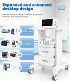 Medical Trolley Cart with Drawers & Wheels - Rolling Hospital Utility Cart for Clinics, Dental Offices, Beauty Salons, 18"x17"x30" Mobile Storage Cart with Locking Casters