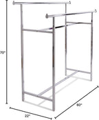 Econoco - Adjustable Double Bar Rectangular Hangrail Rack in Chrome