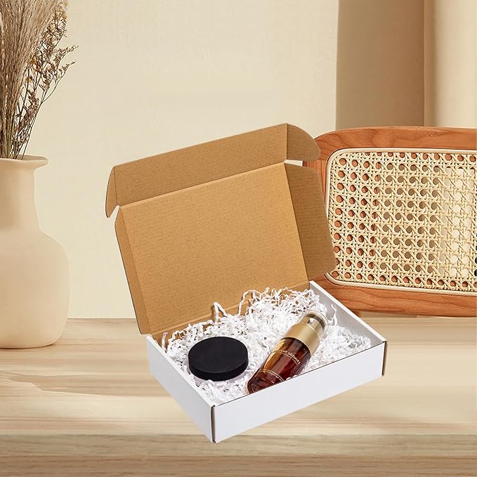 Shipping Boxes 9x6x2" 25 Pack - White Corrugated Cardboard Mailing Box for Small Business - Literature Mailer Packaging Supplies