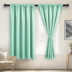 JIUZHEN Blackout Curtains for Bedroom - 60 Inch Extra Wide Thermal Insulated Room Darkening Privacy Soundproof Curtains for Living Room/Dorm Room, Set of 2 Panels, 60 x 63 inches,Mint Green