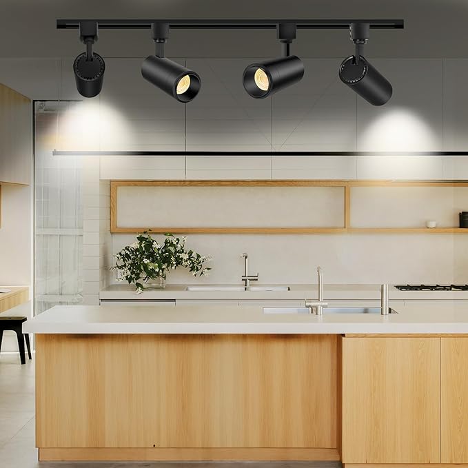 【2025 Upgraded】10 Color Zoomable Track Light Head Dimmable H Track Lighting Remote Control Bright Ceiling Spotlight Fixtures for Kitchen Dining Room 2700K-6500K 15°~60° CRI90 12W 1100lm Black 6 Pack