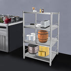 Stainless Steel Shelving, 31.5"x15.8" 4 Tier Adjustable Shelf Storage Organizer, 200lbs/Layer Heavy Duty Commercial Office Garage Storage Unit, Standing Shelf Shelving for Store & Display Good