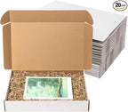 17x11x3" Shipping Boxes 20 Pack White Corrugated Cardboard Mailing Boxes for Small Business - Flat Literature Mailer Packaging Supplies