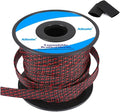 PET Expandable Braided Sleeving 100Ft-1 inch Wire Loom, Aibole Cable Sleeve Wrap,Black&Red BlackRed