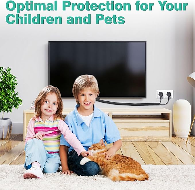 Dog and Cat Cord Protector 25ft - 1/2inch, Flexible Cable Sleeve for Easy Cord Management, Protects Cables from Pets Chewing, Ideal for USB, Power, Audio and Video Cords - Black