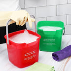 Yaomiao 4 Pcs Cleaning Bucket 3 Quart Small Sanitizing Square Bucket Detergent Pail with Measurements Spout and Handle for Home Commercial Use Restaurant Kitchen Office (Red,Yellow,Blue,Green)
