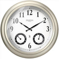 20" Evander Outdoor Atomic Clock with Thermometer & Hygrometer, 3 in 1 Weather Stations, Large Wall Clocks for Living Room Decor,Modern Farmhouse Home Decor (Morning Silver)