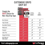 CATTONGUE GRIPS Cell Phone Grip Tape Durable, Non-Abrasive Grip Tape with Pre-Cut Strips for Phone, Mouse, Laptop, Tablet, Gaming Devices & More, Customizable, Non Slip Phone Grip (Black)