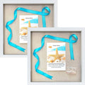 Tasse Verre 12x12 White Display Shadow Box (2-Pack) Frame w/Linen Background and 16 Stick Pins - Ready to Hang Shadowbox Picture Frame - Box Display Baby Memorabilia Wedding