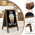 A Frame Chalkboard Sign 40"x20" A Frame Sign, Wooden Sandwich Board Sturdy Double Sided Chalk Board Sign Board Outdoor, Sidewalk Sign for Restaurant, Wedding, Food Truck